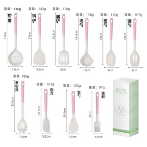 Ensemble de spatules en silicone, 10 pièces, ustensiles de cuisine antiadhésifs résistants à la chaleur avec gobelet de rangement pour usage domestique - Product Image 4