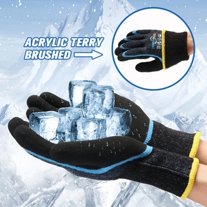 EN511 X1X 10G HPPE Guantes DE TRABAJO ANSI A4 resistentes a cortes Látex-Doble A4 Capa exterior de punto Acrílico Terry Guantes DE SEGURIDAD cepillados - Product Image 4