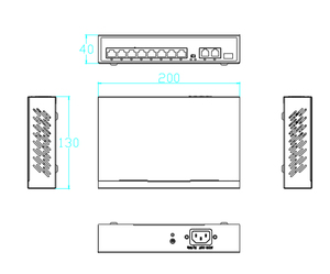 Commutateur PoE Gigabit Ethernet HZGWS avec 8 ports PoE + 2 ports Uplink 1 SFP pour systèmes de vidéosurveillance - Product Image 1