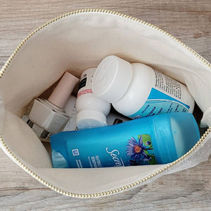Borsa per il trucco Beige personalizzata della fiera reale custodia per cosmetici neutri ecologica riutilizzabile con cerniera per <span class=keywords><strong>accessori</strong></span> da <span class=keywords><strong>viaggio</strong></span> da <span class=keywords><strong>donna</strong></span> - Product Image 2