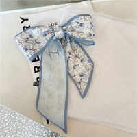 Nouveau petit double face élégant longue bande bandeau sac cravate cadeau imprimé écharpe pour les femmes