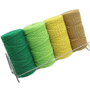 Macrame 5MM Tali Katun Tenun Tangan Kabel Katun Macrame Terpilin Benang Dori untuk Hiasan Dinding dan Produk Macrame Lainnya