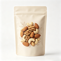 Matte staande pouch voor noten, hersluitbaar, voedselveilige plastic verpakking met transparant venster en ritssluiting