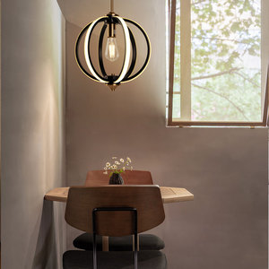 Portalámparas E26/E27 y tira de silicona LED 24W 110-240V, lámpara colgante decorativa de Latón chapado en negro, superventas en el - Product Image 6