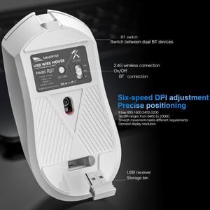 เมาส์ไร้สายสำหรับเล่นเกม RS7พร้อมเซ็นเซอร์ PAW3311ไฟ RGB แบตเตอรี่แบบชาร์จได้500mAh และตัวเครื่องที่มีแสงเป็นพิเศษ89ก. - Product Image 6