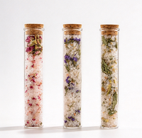 Rendaman Mandi Garam Epsom Brineblum Home Rituals Spa, Garam Mandi dengan Infus Bunga Kering dalam Tabung Kaca dengan Minyak Esensial Alami