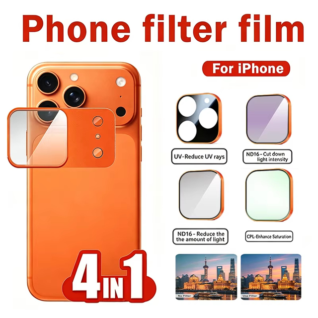 Magnetic Filter Camera Lens Protector 4in1 (Black Soft +ND+CPL+UV) for iPhone 17 Pro /Pro Max AR AF HD Anti-Scratch Lens Film