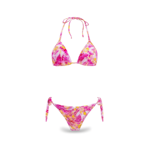 Set bikini con laccetti laterali, costume da bagno bikini con stampa floreale, due pezzi, abbigliamento da spiaggia, costumi da bagno estivi da donna SQ66392 - Product Image 2