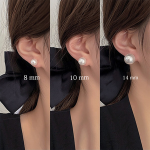 Boucles d'oreilles en perles imitation 8 10 14 mm, boucles d'oreilles tendance pour femmes, cadeau - Product Image 1