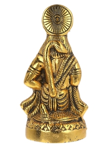 Statue artisanale en laiton de Hanuman, figurine traditionnelle indienne, décoration d'intérieur pour table, ornement de salon - Product Image 2