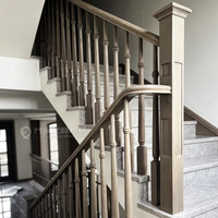 Qijia Yishu, style chinois moderne, garde-corps droit personnalisé, panneau décoratif en bois massif pour escaliers intérieurs, respectueux de l'environnement 1