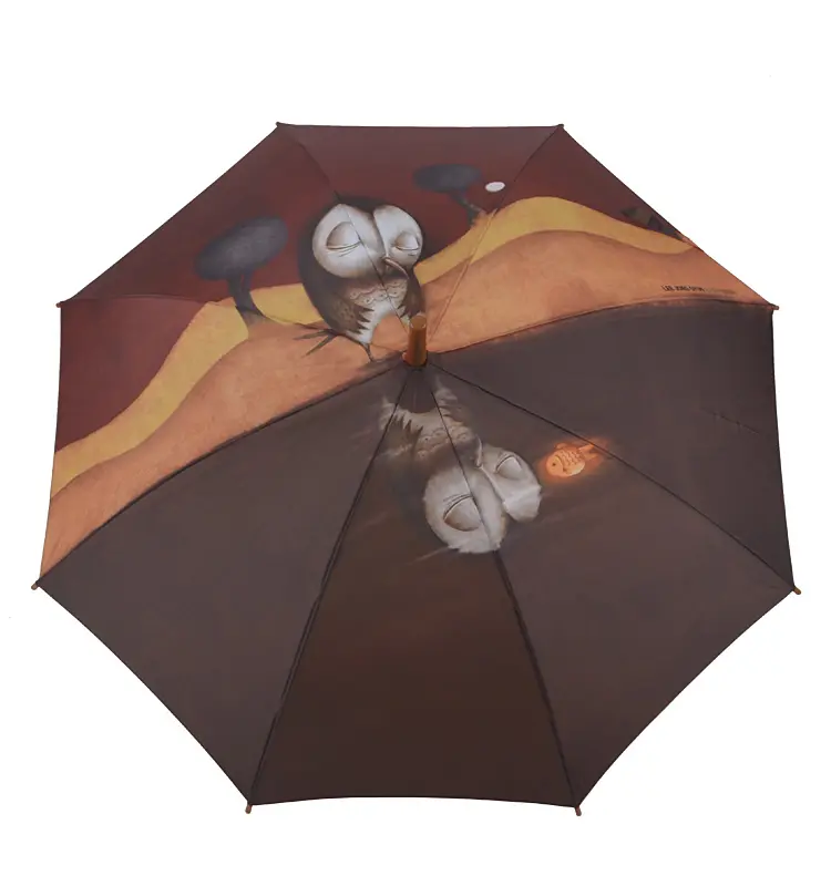 Individueller langer Regenschirm großer gebogener Haken sonniger Sonnenschirm gerader Regenschirm