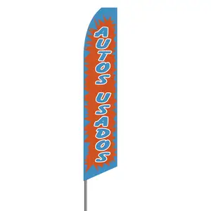 Feather flag banner 100%Polyester Double-Side Screen Print Advertising banner outdoor Autos Usados Swooper Feather Flag