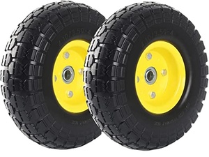 हॉट सेलिंग 4.10/3.50-4 पू पहिए वाले नए फ्लैट-मुक्त पेशेवर निर्माण व्हीलबाररो व्हील रबर नायलॉन - Product Image 4