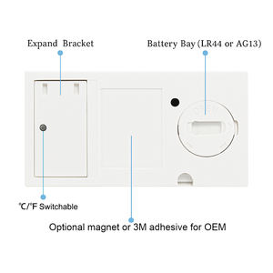 เครื่องวัดอุณหภูมิและความชื้นดิจิตอล LCD แบบปรับเปลี่ยนหน่วยเป็นองศาเซลเซียส/ฟาเรนไฮต์ สำหรับใช้ภายในบ้าน ตู้เย็น และห้องเก็บของ - Product Image 2