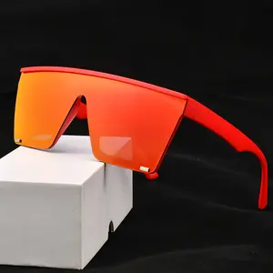 US065新款大框方形铆钉一体式太阳镜女男士复古平顶镜墨镜Uv400厚框太阳镜