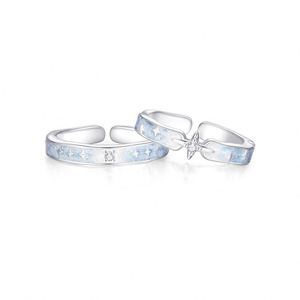 Anillos De Pareja Silver Plated Luminous Moon Zircon Star <b>Couple</b> <b>Rings</b> Glow in Dark Luminous Band Adjustable Open <b>Ring</b> Jewelry - Product Image 6