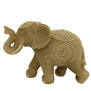 Satılık yeni tasarım rattan bak fil heykelleri altın renk fil - Product Image 4