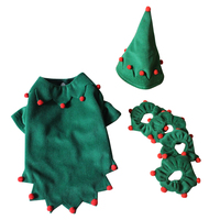 Costume de Noël pour chien, ensemble de 6 pièces, vêtements pour animaux de compagnie en velours chaud pour l'hiver/le printemps, avec chapeau, manchettes pour les pattes, tenue d'assistant du Père Noël, petits chiens, OEM