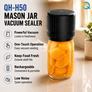 Scelleuse <span class=keywords><strong>sous</strong></span> <span class=keywords><strong>vide</strong></span> électrique portable rechargeable QH-H50 pour bocaux Mason, alimentation USB/batterie, pour usage domestique - Product Image 2