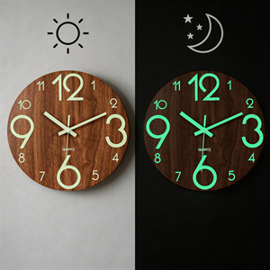 Orologio <span class=keywords><strong>da</strong></span> <span class=keywords><strong>Parete</strong></span> Moderno <span class=keywords><strong>in</strong></span> <span class=keywords><strong>Legno</strong></span> MDF <span class=keywords><strong>da</strong></span> 12 Pollici con Luminosità Notturna Fluorescente, Movimento Silenzioso e Design Rotondo - Offerta Speciale - Product Image 1