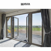 Porte extérieure en aluminium à double vitrage, isolée thermiquement, personnalisée, moderne, imperméable, pour hôtel, finition patio