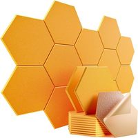 Pannello Acustico Esagonale in PET da 9mm, Multicolore, Personalizzabile, Autoadesivo, Piastrella Fonoassorbente in Poliestere per Decorazione di Casa, Studio e Ufficio