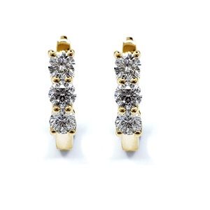 Boucles d'oreilles Huggie en or jaune 18K pour femme de bureau, bijoux fins brillants à prix d'usine, Design OME, offre spéciale - Product Image 1