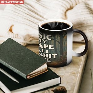 Taza de Cerámica Negra Esmerilada de 11 oz, Taza Mágica para Sublimación con Revestimiento Térmico de Larga Duración - Product Image 3