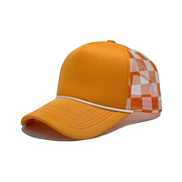 Casquette Trucker 5 Panneaux Vert Menthe Structurée avec Logo Personnalisé, Dos en Maille Damier et Visière Cousue – Vente en Gros Direct Usine