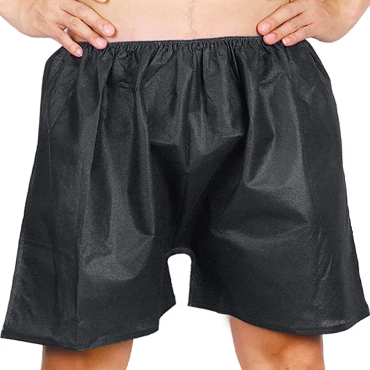 Disposable panties for Bath shop Hotel Bathroom spa massage disposable men panties Black boxer underwear