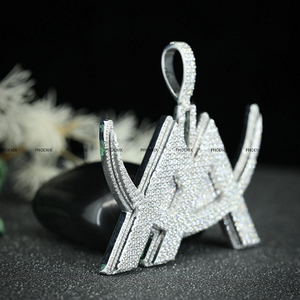 Collar con Colgante Personalizado de Diamante Moissanite VVS, Plata de Ley 925, Corte Redondo, Estilo Iced Out, para Hombre y Mujer, por Phoenix Enterprise - Product Image 6