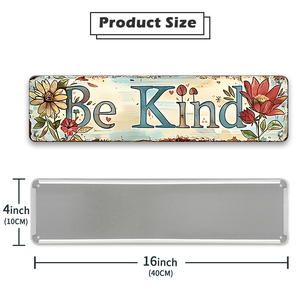 Décoration murale vintage en métal longue, motif floral tropical, avec citation positive et motif perroquet et fleurs - Product Image 2