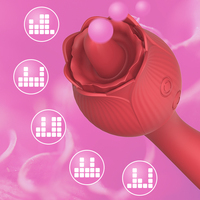 Rosenförmiger Zungen-Vibrator Handgehaltener Klitoris- und Brustwarzen-Stimulator Silikon Vaginal G-Punkt Massagegerät Sexspielzeug für Frauen