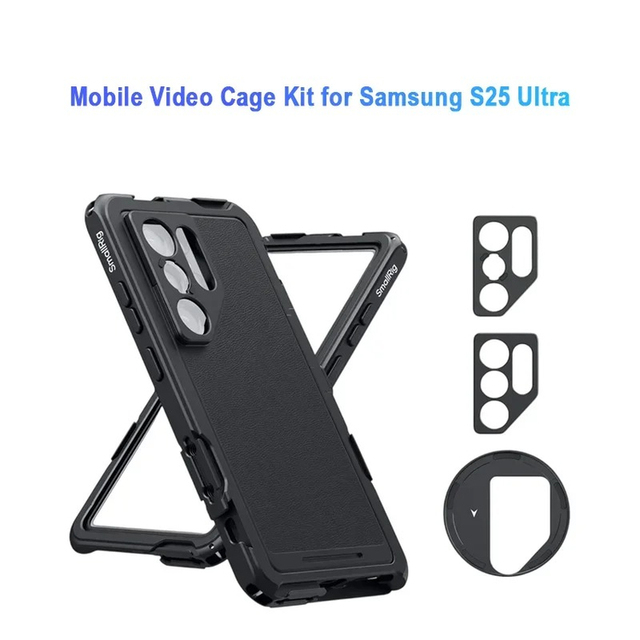 For SmallRig 5254 for Samsung S25 Ultra Phone Cage Mobile Video Kit with 17mm Lens Backplate Filter Adapter