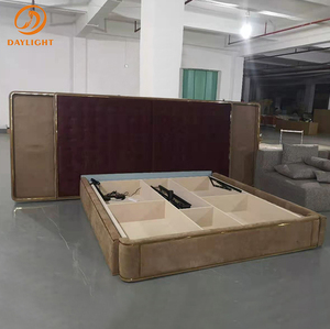 Camas personalizadas de fábrica china, muebles con marco de madera y cuero - Product Image 5