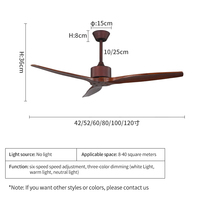 C258 Ventilateur de plafond 42/52/60/80/100/120 pouces avec kit d'éclairage avec télécommande Ventilateur de plafond 42/52/60/80/100/120 pouces avec kit d'éclairage