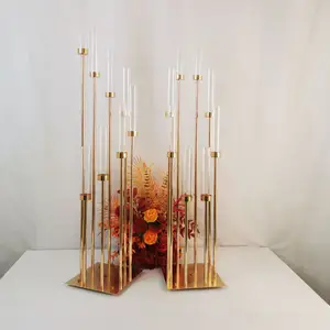 중국 공급 업체의 고품질 크리스탈 촛대 유리 기둥 캔들 홀더 스탠드