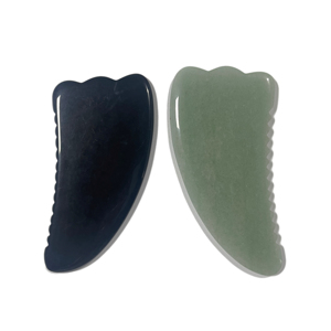 Logo personnalisé Conception de pierre naturelle Outil de massage Gua Sha Obsidienne noire Guasha Beauté du visage pour les yeux, le visage et le corps - Product Image 1