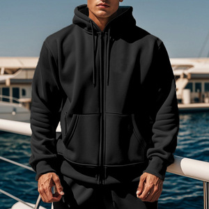 Sweat-shirt à capuche pour homme, couleur unie, doublure polaire, respirant, manches longues, vêtements de sport, commerce électronique transfrontalier - Product Image 1