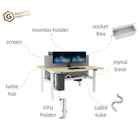 Table de travail électrique réglable en hauteur, moderne et élégante, en bois blanc, ergonomique, pour bureau à domicile et usage commercial, avec structure métallique personnalisable