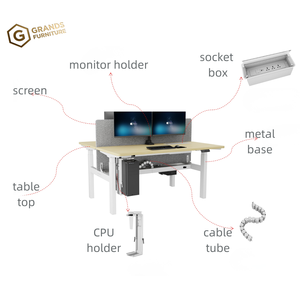 Grand bureau d'ordinateur électrique réglable en hauteur, bureau assis-debout ergonomique en métal, table de travail pour jeux, bureau à domicile, mobilier de bureau - Product Image 6