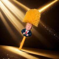 Brosse de toilette au design amusant avec rotation à 360° °   Outil de nettoyage de salle de bain innovant, base à drainage rapide et poils jaunes
