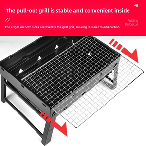 Griglia BBQ Portatile a Carbone <span class=keywords><strong>per</strong></span> Campeggio, in Acciaio al Carbonio, Pieghevole, Kit Utensili <span class=keywords><strong>per</strong></span> Picnic e Cucina all'Aperto in Spiaggia - Product Image 4
