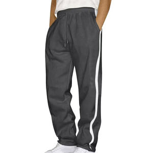 Pantalones de algodón para hombre, estilo casual, cómodos, con cintura elástica y cordón ajustable, tallas grandes, ideales para trabajar desde casa. - Product Image 1