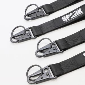 Custom Woven Label Short <b>Lanyard</b> Keychain for Energy Drink Brand Personalized Promotional Merch Heavy Duty Carabiner <b>Lanyard</b> - Product Image 2