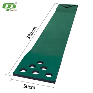 เสื่อปูพื้นสำหรับเล่นกอล์ฟ2-on-2เสื่อสีเขียวสำหรับเล่นกอล์ฟในร่มกลางแจ้งของขวัญที่ดีที่สุดสำหรับนักกอล์ฟ