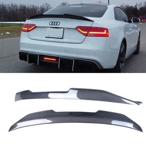For A5 B8 B8.5 2Door Coupe 8T3 PSM Style Carbon Fiber Rear Spoiler Trunk Wing 2007-2017 Carbon Fiber - Product Image 1