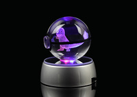 Envío Directo, Bola de Cristal con Grabado Láser 3D de Dibujos Animados, Bola de Cristal LED de Rayquaza, Juguete de Pokébola
