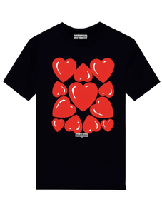 T-shirt da donna Kawasaki con stampa a cuore, girocollo, manica corta, vestibilità ampia, casual, per tutte le stagioni, lavabile in lavatrice - Product Image 1